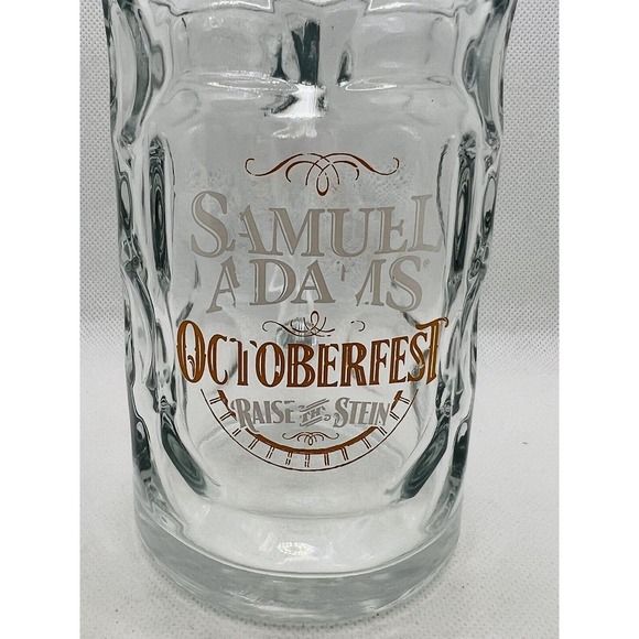 Samuel Sam Adams Oktoberfest Beer Mug Dimpled Stein - 0.5L Raise the Stein Glass - Picture 3 of 8